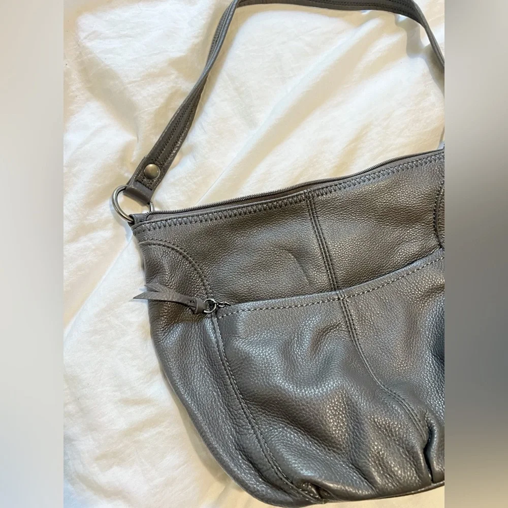 The‎ Sak Iris hobo shoulder bag gray pebble leather purse boho y2k 2010s vtg